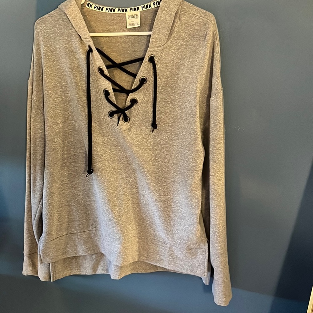 PINK grey sweatshirt hoodie